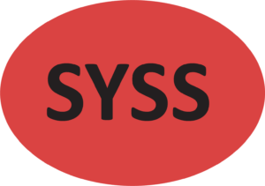 Red oval logo with black text 'SYSS'.